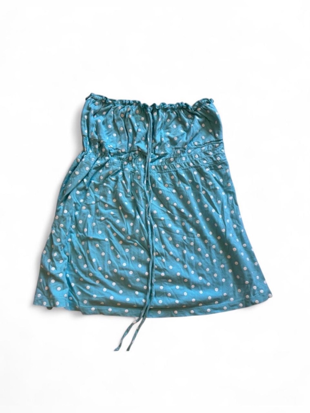 Y2K polka dot strapless top